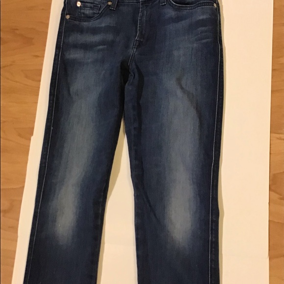 7 for all mankind kimmie straight leg denim jeans darker wash size 28 - Picture 12 of 14